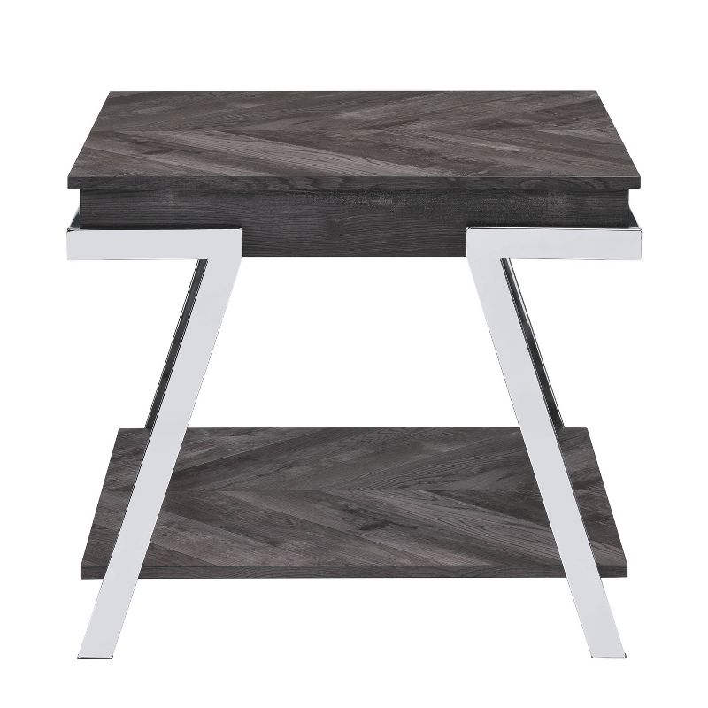 Roma End Table Metal and Wood Dark Gray - Steve Silver Co., 4 of 5