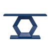 Modern Entryway Table W/ Innovative Hollow Hexagon Leg Structure & Premium Fir Veneer Finish for Sophistication, Suitable for Home - 4 of 4