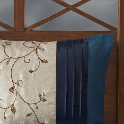 Navy and Taupe Reversible 7-Piece King Comforter Set