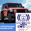 Unique Bargains Full Set Trim Kit for Jeep Wrangler 11-18 2 Door 4-Door Steering Wheel Center Console Air Outlet Trim Blue 21 Pcs - 2 of 4