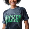 Wicked Green Glitter Print Movie Logo Men's Black Cloud Wash Crew Neck Short Sleeve T-shirt - 3 of 3