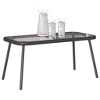 Coffee Table Black 90 x 45 x 43 cm Poly Rattan and glass - 3 of 4