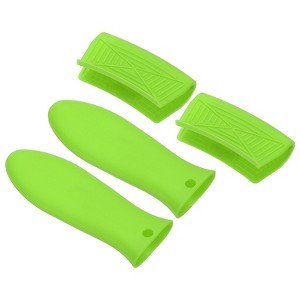 Unique Bargains Silicone Frying Cookware Pan Pot Handle Holders 4 Pcs - 1 of 4