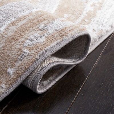 Amelia Beige and Gray Abstract Hand-Knotted Area Rug