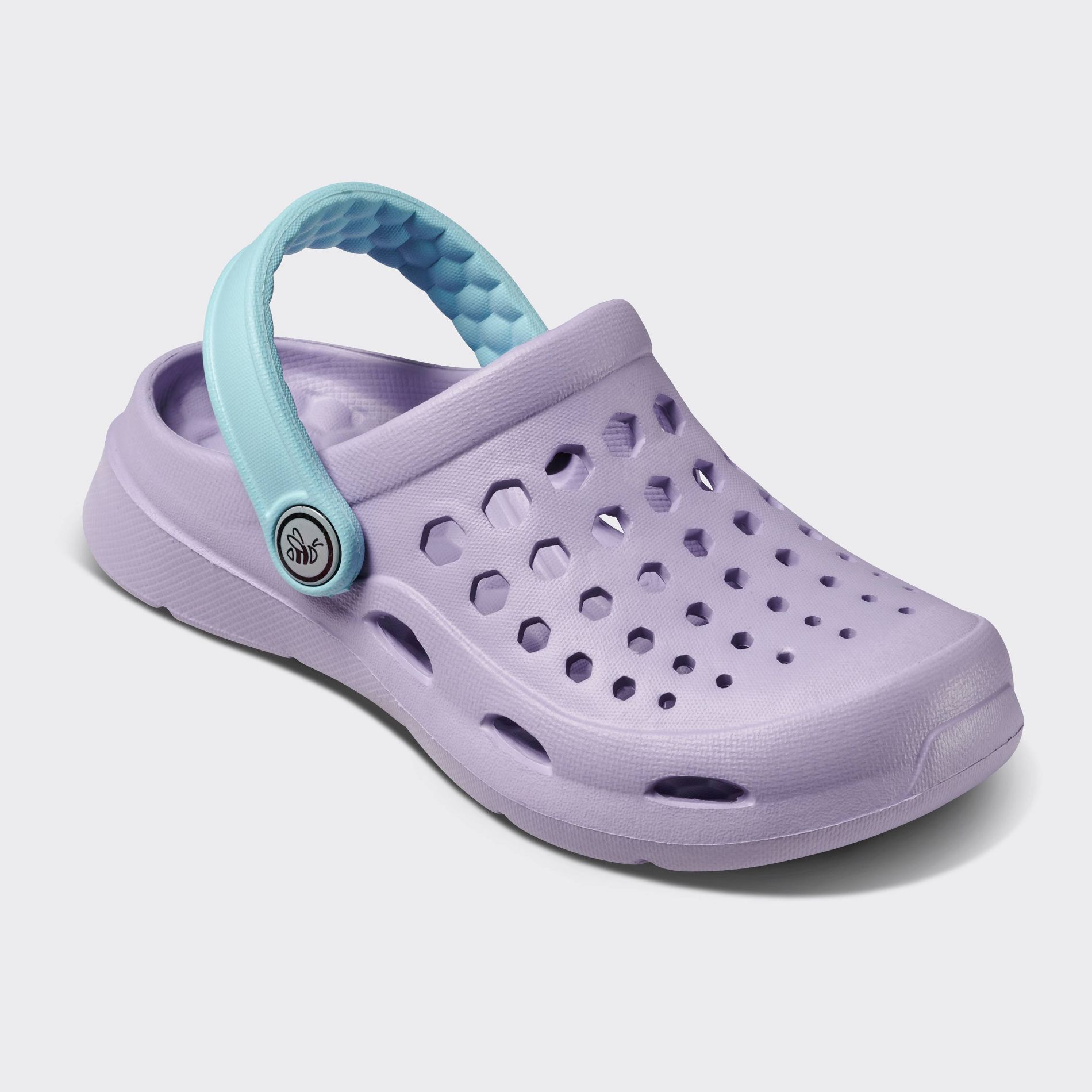Joybees Kids' Dylan Slip-On Clogs - Sky Blue/Lilac Purple 4: Non-Marking Sole, Closed Round Toe