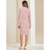 INSPIRE CHIC Women's Collarless Blazer and Formal Pencil Skirt Business Suit Set 2 Pcs - 3 of 4