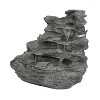 Okak 4/5-Tiered Concrete Rock Outdoor Fountain, Weather-Resistant Water Fountain with Smoothing Water Sound Ambiance, Freestanding Fountain - 3 of 4