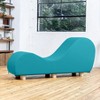 Avana Chaise Lounge Chair for Stretching and Relaxation, Hevea Wood Feet, Faux Leather - Submarine Grey - 2 of 4