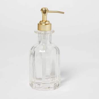 Fluted Glass Solid Soap Pump Clear - Threshold™