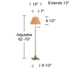 360 Lighting Westbury Natural Cottage 70" Tall Standing Floor Lamp Skinny Swing Arm Adjustable Gold Antique Brass Finish Scalloped Rattan Beige Shade - 4 of 4