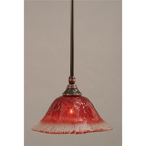 Toltec Lighting Any 1 - Light Pendant in  Black Copper with 10" Raspberry Crystal Shade - 1 of 1