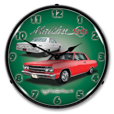 Collectable Sign & Clock | 1965 Chevelle Malibu SS LED Wall Clock Retro/Vintage, Lighted