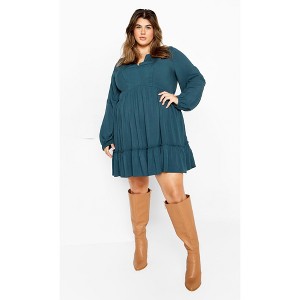 Women's Plus Size Alinda Mini Dress - aegean | CITY CHIC - 1 of 4