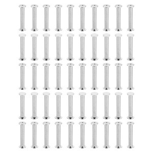 Unique Bargains Rust Proof Leather Belt Scrapbook Binding Accessories M5 Chicago Screws 50 Sets - 1 of 4