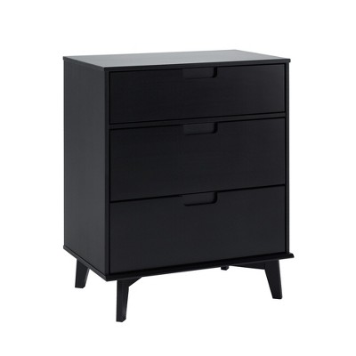 Okak 3-Drawer Solid Wood Dresser Mid-Century Design, Painted Finish, Ample Storage with Wood Runners, Ideal for Modern