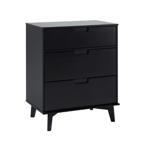 Okak 3-Drawer Solid Wood Dresser Mid-Century Design, Painted Finish, Ample Storage with Wood Runners, Ideal for Modern - 1 of 4