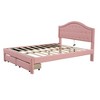 TiramisuBest Queen Size Upholstered Platform Bed with Tufted Headboard, LED and 2 Drawers - 4 of 4