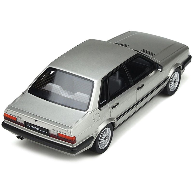 1983 Audi 80 Quattro Zermatt Silver Metallic with Black Stripes Limited Edition to 2000 pcs 1/18 Model Car by Otto Mobile, 5 of 7