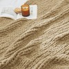 Handmade Chenille Throw Blanket , Chunky Knit Cable Knitted Crochet Blanket-Amelie Home - 4 of 4
