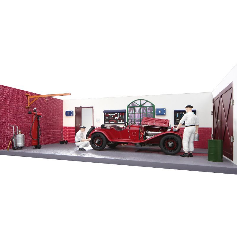 1930 Alfa Romeo 6C 1750 GS Red w/Two Mechanics & Garage Workshop Diorama Limited Edition 200 pcs 1/18 Diecast Car by CMC, 2 of 4