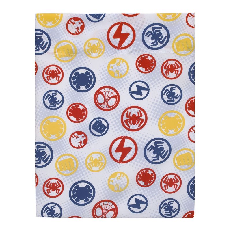 Marvel Spidey and His Amazing Friends Blue, Red, Yellow, and Green, Team Up 4 Piece Toddler Bed Set, 4 of 9