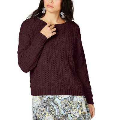 I.N.C International Concepts Womens Chenille Pullover Sweater, Red, Large