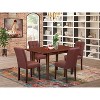 5-Piece Mahogany Finish Solid Wood Top - Rectangular Dining Room Set  (Seats-4) - 2 of 4
