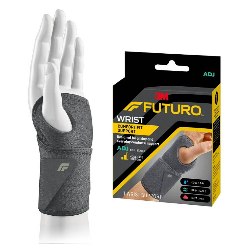 FUTURO Comfort Fit Wrist Support, Adjustable Everyday Wrist Brace - 1pk, 1 of 15