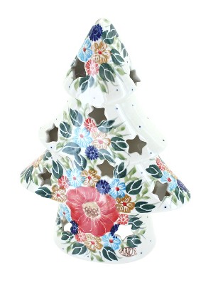 Blue Rose Polish Pottery Amelie Small Christmas Tree Luminary : Target