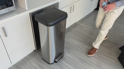 iTouchless 20 Gallon Brushed Stainless Steel Step Trash Can