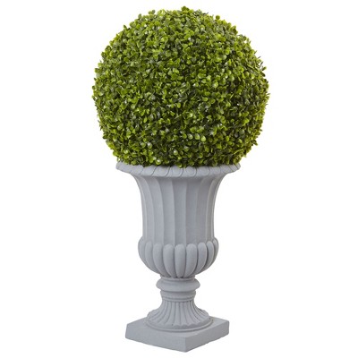  2.5' Boxwood Topiary with Urn (Indoor/Outdoor) - Nearly Natural 