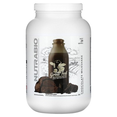 NutraBio Grass Fed Whey Protein Isolate, Chocolate Milkshake, 2 lb (907 g)