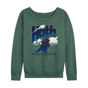 Women's - Star Wars - Hoth Snow Tours Lightweight French Terry Wide Neck Long Sleeve Shirt - 1 of 4