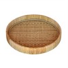 HomeRoots 12" Natural Round Bamboo Handmade Serving Tray - 4 of 4