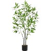 GAOMON Artificial Eucalyptus Tree, Tall Faux Eucalyptus Plant with Willow Like Leaves, Indoor Fake Tree in Black Plastic Pot - 2 of 4
