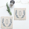 Personalization Mall Farmhouse Floral Personalized Letter Tumbled Stone Coaster Set - 3 of 4