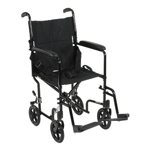 McKesson Foldable Transport Chair, Lightweight, Black, 1 Count - 1 of 4