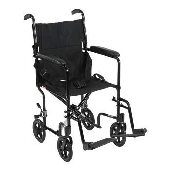 McKesson Foldable Transport Chair, Lightweight, Black, 1 Count