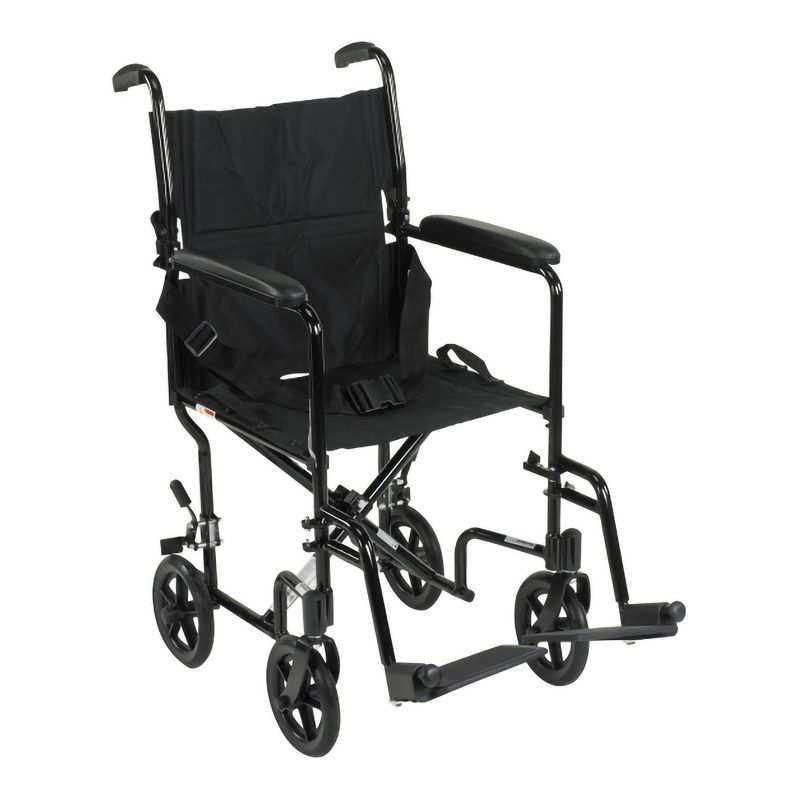 McKesson Foldable Transport Chair, Lightweight, Black, 1 Count, 1 of 7