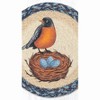 Earth Rugs Robin with Nest Printed Round Jute Trivet 10"x10" Rustic Hot Pad - 3 of 3