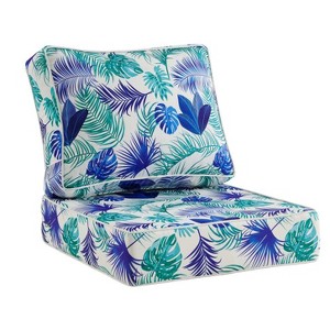 ARTPLAN Deep Seat Outdoor Cushion,Set 24"x24"x6" ,18x24" Bench Outdoor Chair Cushions, Polyester Fill Back for Patio Furniture ,Square - 1 of 4