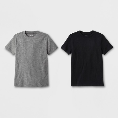 Boys' 2pk Short Sleeve T-shirt - Cat & Jack™ Black/gray Xl Husky : Target