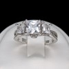 Kim Engagement Ring Sterling Silver Princess Cz Womens Ginger Lyne Collection - 3 of 4