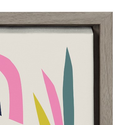 Mid Century Modern Tiger and Bird Print on Canvas, 18x24, Multicolor