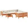 vidaXL 9 Piece Patio Sofa Set with Cushions - Wax Brown - 2 of 4