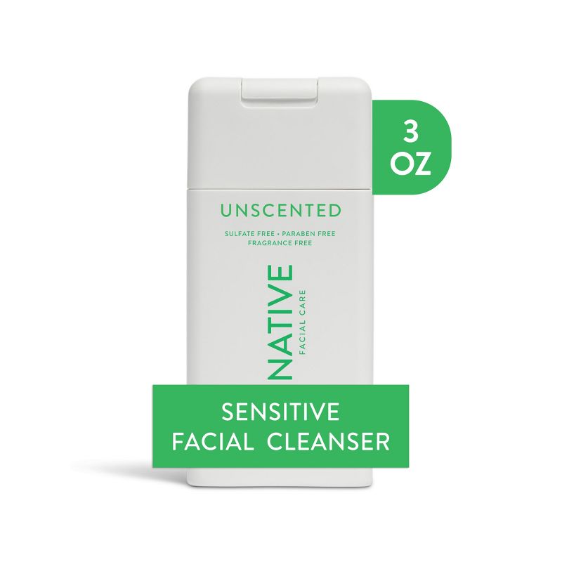 Native Sensitive Skin Mini Facial Cleanser - Unscented - 3 fl oz, 1 of 6