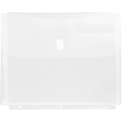 JAM Paper Plastic Binder Pockets Clear Dozen 218VB1CL