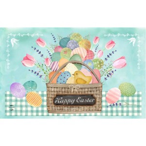 Briarwood Lane Doormat 30x18 Indoor Outdoor Colorful Easter Basket Doormat - 1 of 4
