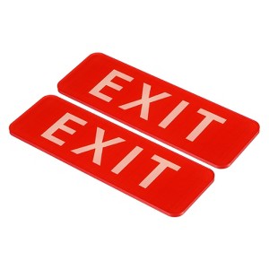 Unique Bargains Acrylic Self-Adhesive Decor Door Business Self-Adhesive Exit Sign 2 Pcs - 1 of 4