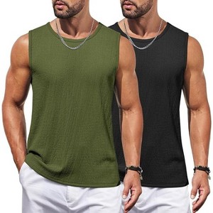 COOFANDY Men's Casual Tank Tops 1 PC&2PC Knit Sleeveless Lightweight Tee Muscle Basic T Shirts - 1 of 4